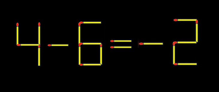 Thử tài IQ: Di chuyển một que diêm để 4-8=2 thành phép tính đúng - Ảnh 1.