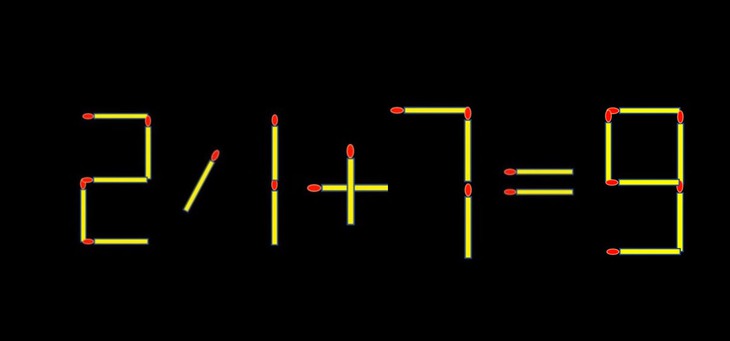 Thử tài IQ: Di chuyển một que diêm để 21+7=8 thành phép tính đúng - Ảnh 1.