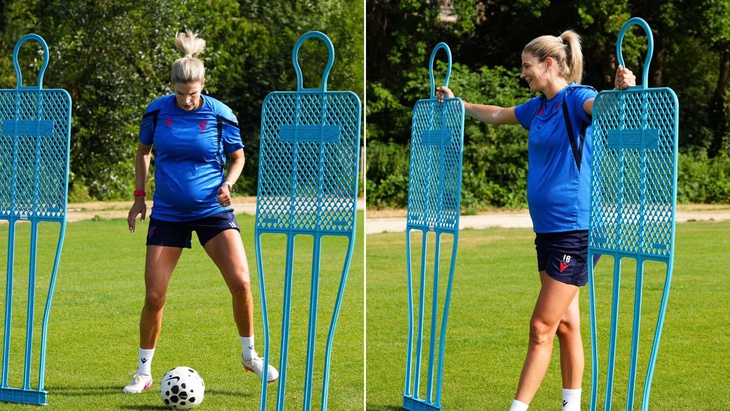 Tranh cãi khi nữ cầu thủ Crystal Palace mang bầu 7 tháng ra sân tập - Ảnh 1.