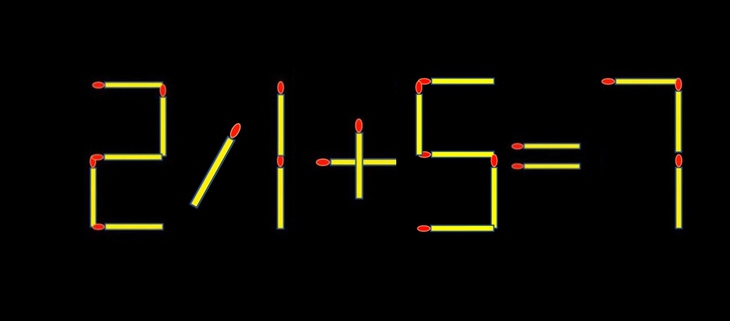 Thử tài IQ: Di chuyển một que diêm để 21+6=7 thành phép tính đúng - Ảnh 2.