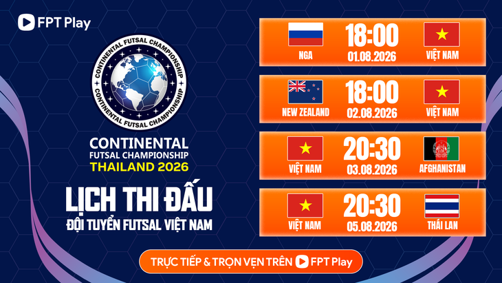 Xem futsal Việt Nam đấu Thái Lan, Nga ở đâu? - Ảnh 3.