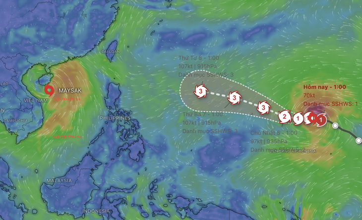 Bão số 1 gây mưa lớn ở Bắc Bộ, bão Ba Vì ở phía đông Philippines có thể thành siêu bão? - Ảnh 1.