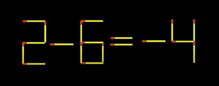 Thử tài IQ: Di chuyển một que diêm để 2+6=4 thành phép tính đúng - Ảnh 1.