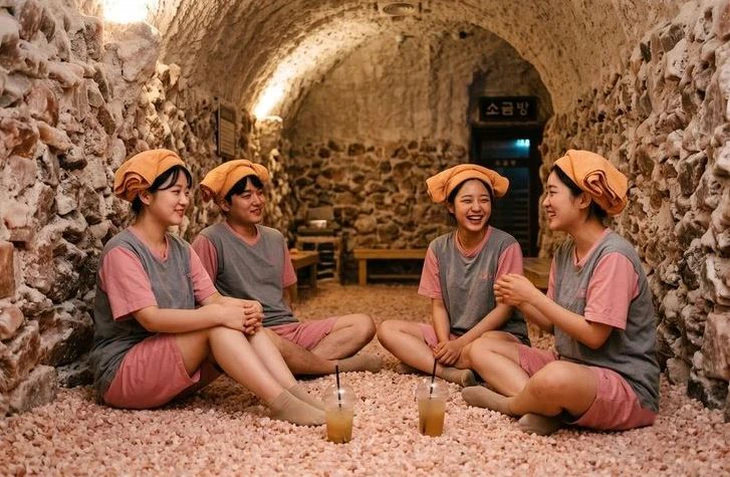Giới trẻ Hàn rủ nhau đi xông hơi để... 'cai điện thoại' - Ảnh 1.