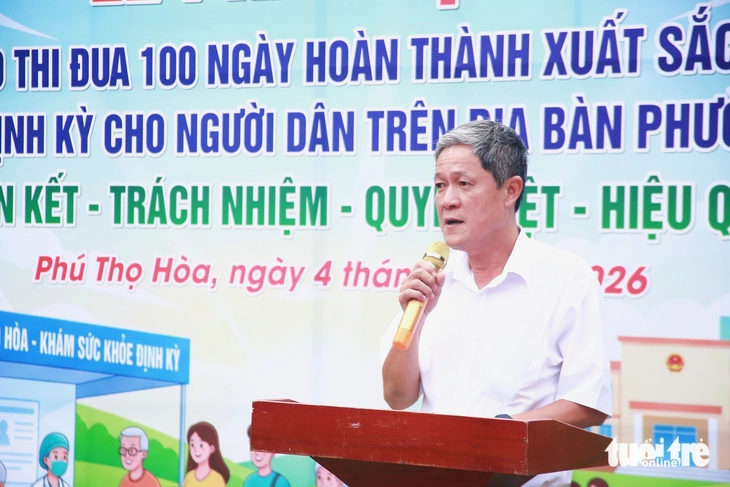 Phường Phú Thọ Hòa phát động cao điểm 100 ngày khám sức khỏe toàn dân miễn phí  - Ảnh 1.