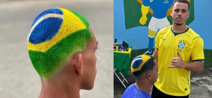 CĐV Brazil đi làm tóc mừng chiến thắng ở World Cup 2026 - Ảnh 1.