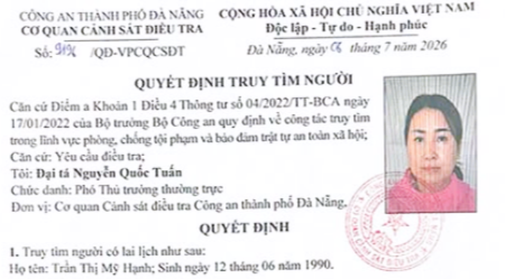 Công an truy tìm người phụ nữ bị cáo buộc liên quan vụ lừa đảo 26 tỉ đồng - Ảnh 1.