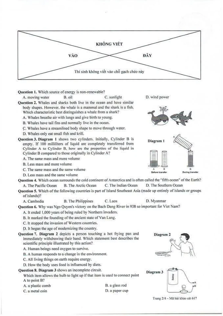 Công bố đề và đáp án bài khảo sát vào lớp 6 của 4 trường THCS tiên tiến ở TP.HCM - Ảnh 3.