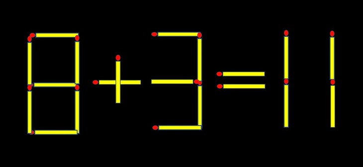 Thử tài IQ: Di chuyển một que diêm để 5+21=8 thành phép tính đúng - Ảnh 1.