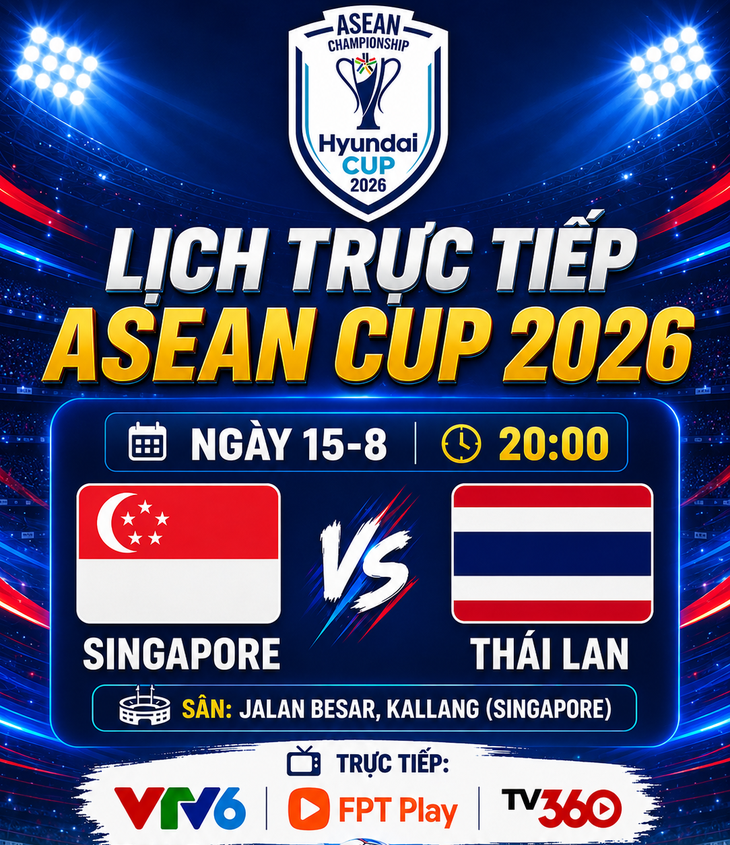 Lịch trực tiếp bán kết ASEAN Cup 2026: Singapore tiếp đón Thái Lan - Ảnh 1.