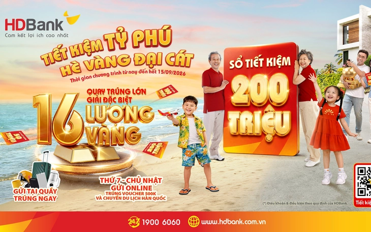 Cơ hội trúng 16 lượng vàng khi gửi tiết kiệm 50 triệu đồng tại HDBank  - Ảnh 2.