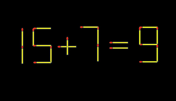 Thử tài IQ: Di chuyển một que diêm để 15+7=9 thành phép tính đúng - Ảnh 1.