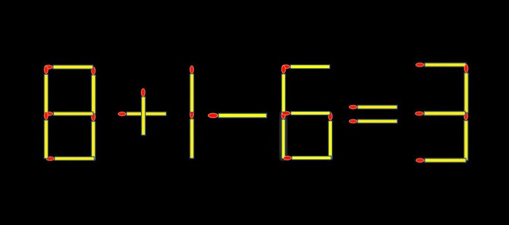 Thử tài IQ: Di chuyển một que diêm để 8+16=9 thành phép tính đúng - Ảnh 1.