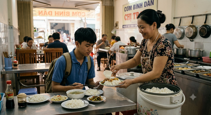 Phần cơm chị Trang xới thêm - Ảnh 1.