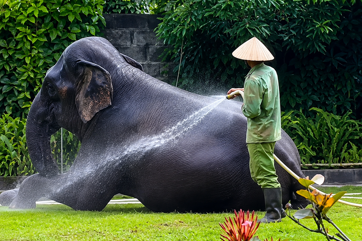 'Thủ phủ sầu riêng' rước voi về làm lễ cầu no đủ, livestream bán hàng sang Trung Quốc - Ảnh 1.