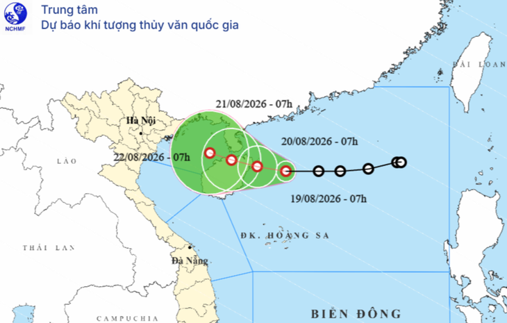 Áp thấp nhiệt đới khả năng mạnh thêm, hướng vào vịnh Bắc Bộ - Ảnh 1.