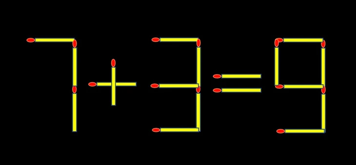 Thử tài IQ: Di chuyển một que diêm để 7+3=9 thành phép tính đúng - Ảnh 1.