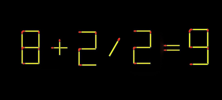 Thử tài IQ: Di chuyển một que diêm để 8+22=8 thành phép tính đúng - Ảnh 1.