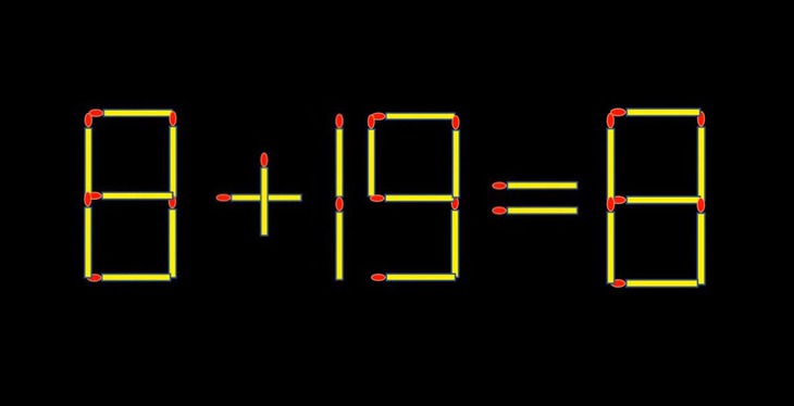 Thử tài IQ: Di chuyển một que diêm để 8+19=8 thành phép tính đúng - Ảnh 1.