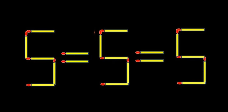 Thử tài IQ: Di chuyển một que diêm để 5+5=5 thành phép tính đúng - Ảnh 1.