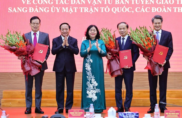Ông Phạm Tất Thắng, Nguyễn Quang Đức, Triệu Tài Vinh làm Phó bí thư Đảng ủy MTTQ, các đoàn thể Trung ương - Ảnh 1.