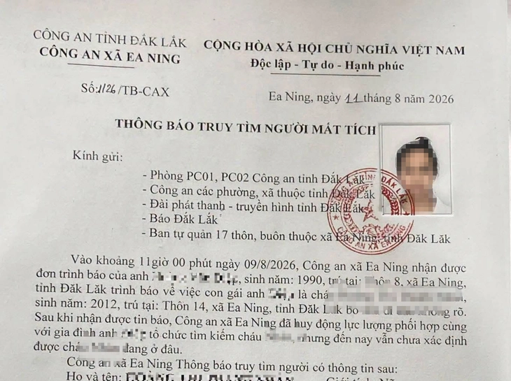Thiếu nữ 14 tuổi ở Đắk Lắk mất tích hơn nửa tháng được tìm thấy ở Đồng Tháp - Ảnh 1.