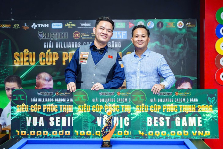 Bao Phương Vinh nhận về hơn 100 triệu đồng tiền thưởng từ Siêu cúp billiards - Ảnh 2.