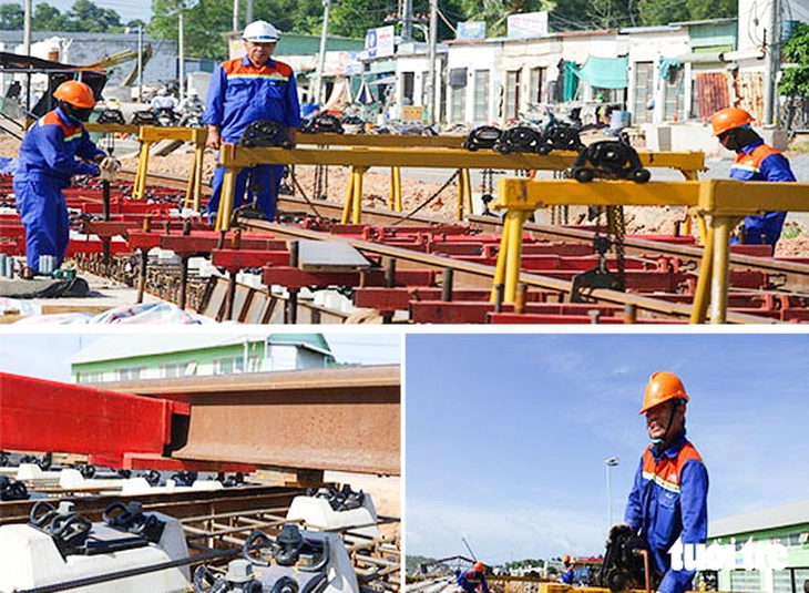 Cận cảnh lắp thử nghiệm đường ray Tuyến tàu điện đô thị hiện đại với khoảng 9.000 tỉ đồng ở Phú Quốc - Ảnh 5.