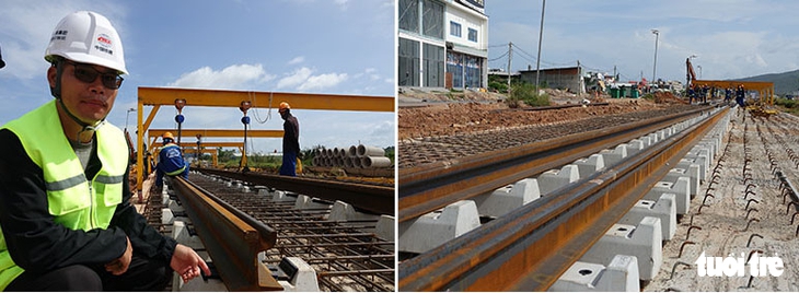Cận cảnh lắp thử nghiệm đường ray Tuyến tàu điện đô thị hiện đại với khoảng 9.000 tỉ đồng ở Phú Quốc - Ảnh 2.