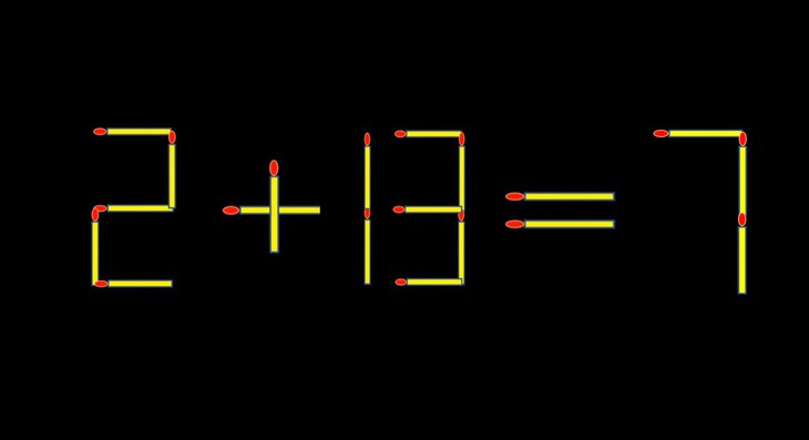 Thử tài IQ: Di chuyển một que diêm để 2+13=7 thành phép tính đúng - Ảnh 1.