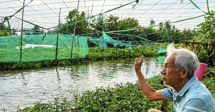 Người đàn ông ở miền Tây ngày bán cơm bình dân, tối ngủ trên chòi lá bảo vệ đàn cá thiên nhiên - Ảnh 1.