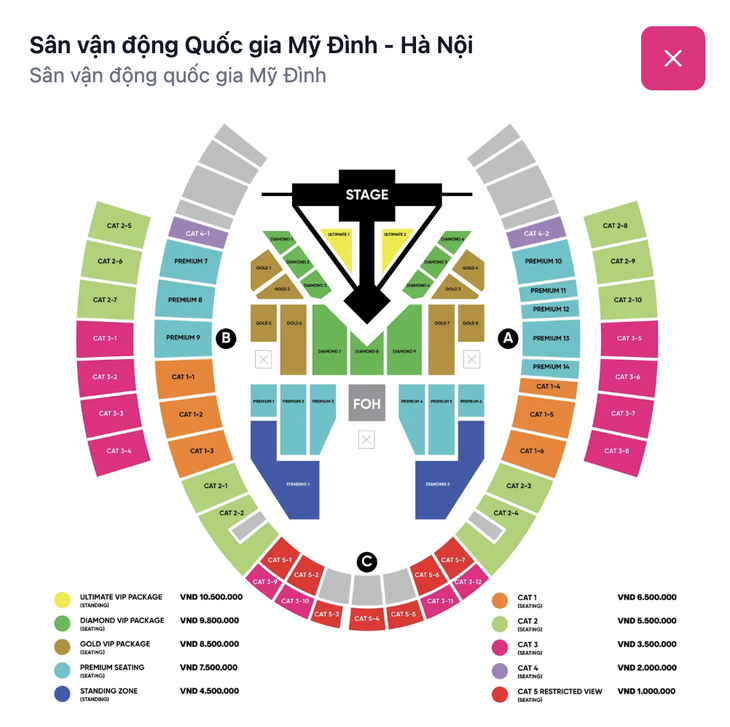 Sơ đồ, giá vé world tour của BigBang ở Việt Nam cao nhất 10,5 triệu, rẻ nhất 1 triệu - Ảnh 2.
