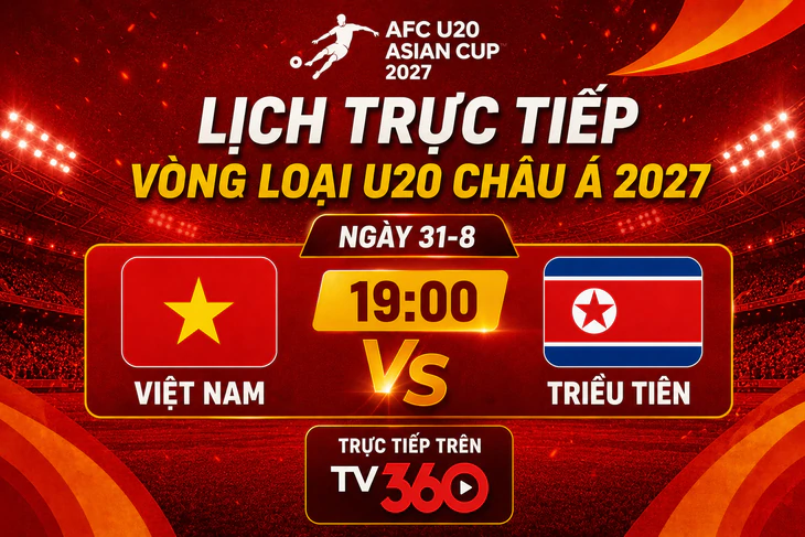 Lịch trực tiếp vòng loại U20 châu Á 2027: Việt Nam đấu Triều Tiên - Ảnh 1.