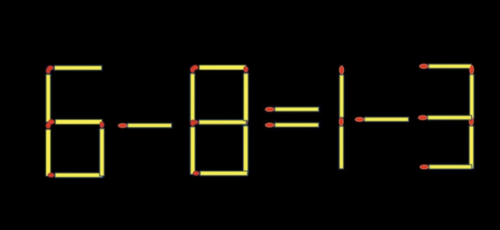 Thử tài IQ: Di chuyển một que diêm để 6+8=13 thành phép tính đúng - Ảnh 1.