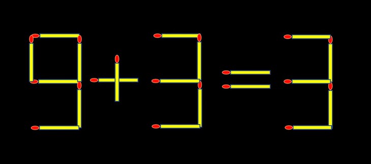 Thử tài IQ: Di chuyển một que diêm để 9+3=3 thành phép tính đúng - Ảnh 1.