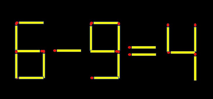 Thử tài IQ: Di chuyển một que diêm để 6-9=4 thành phép tính đúng - Ảnh 1.
