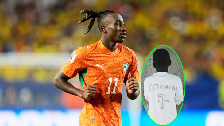 Lý do chiếc áo Ronaldo thời thơ ấu của Diomande gây sốt cõi mạng - Ảnh 1.