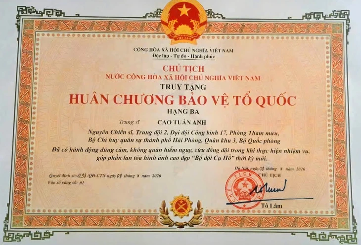 Một chiến sĩ thuộc Quân khu 3 hy sinh khi dũng cảm cứu đồng đội trong lúc thực hiện nhiệm vụ - Ảnh 1.