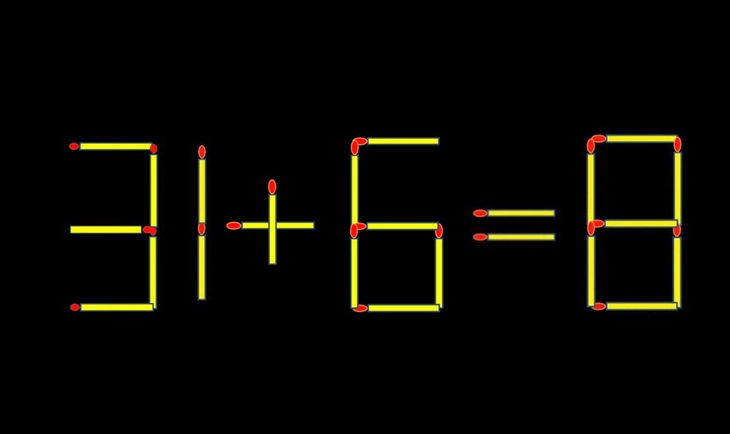 Thử tài IQ: Di chuyển một que diêm để 31+6=8 thành phép tính đúng - Ảnh 1.
