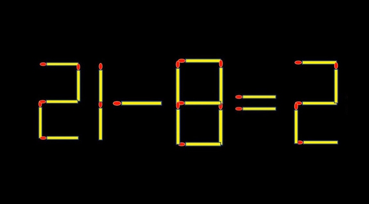 Thử tài IQ: Di chuyển một que diêm để 21-8=2 thành phép tính đúng - Ảnh 1.