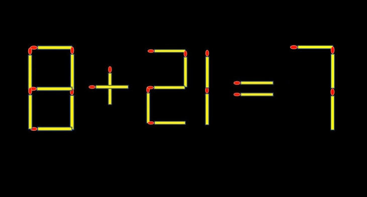 Thử tài IQ: Di chuyển một que diêm để 8+21=7 thành phép tính đúng - Ảnh 1.