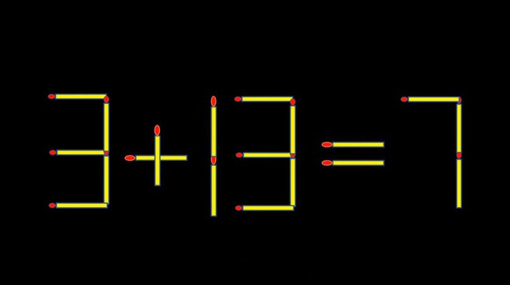Thử tài IQ: Di chuyển một que diêm để 3+13=7 thành phép tính đúng - Ảnh 1.