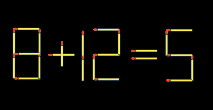 Thử tài IQ: Di chuyển một que diêm để 8+12=5 thành phép tính đúng - Ảnh 1.