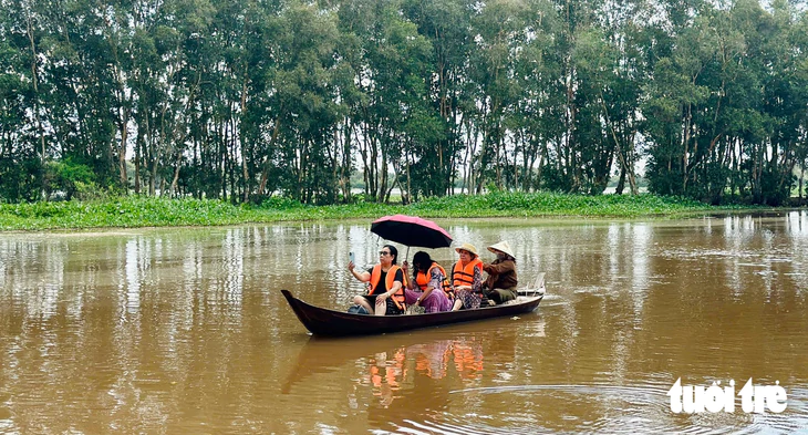 Mùa nước nổi về Tràm Chim dỡ chà, dỡ lợp, hái rau rừng, ăn cá linh - Ảnh 4.