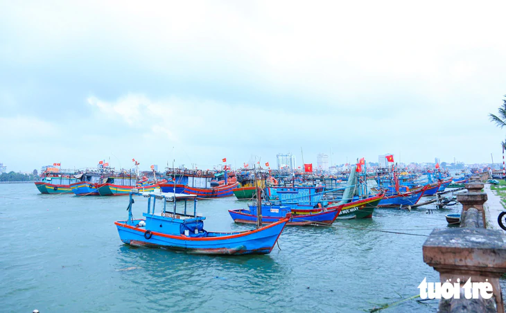 Ngư dân Quảng Trị đưa tàu thuyền vào sông Nhật Lệ tránh áp thấp nhiệt đới - Ảnh 3.