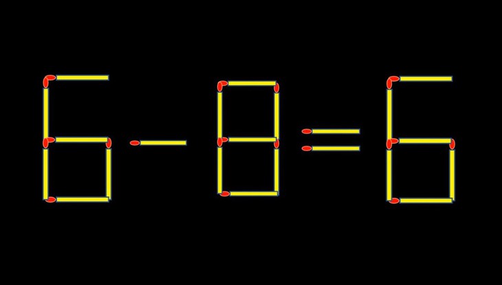 Thử tài IQ: Di chuyển một que diêm để 6-8=6 thành phép tính đúng - Ảnh 1.