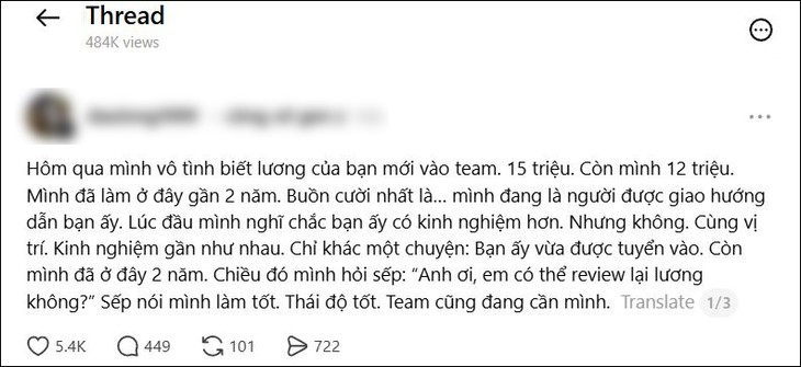Muốn nghỉ việc khi biết đồng nghiệp mới vào lương cao hơn 3 triệu - Ảnh 1.