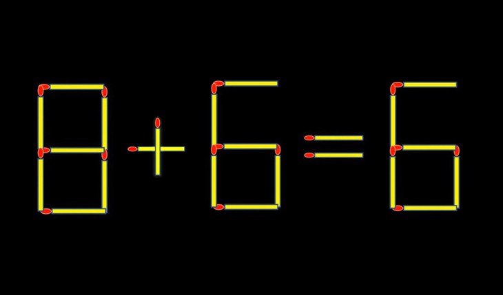 Thử tài IQ: Di chuyển một que diêm để 8+6=6 thành phép tính đúng - Ảnh 1.