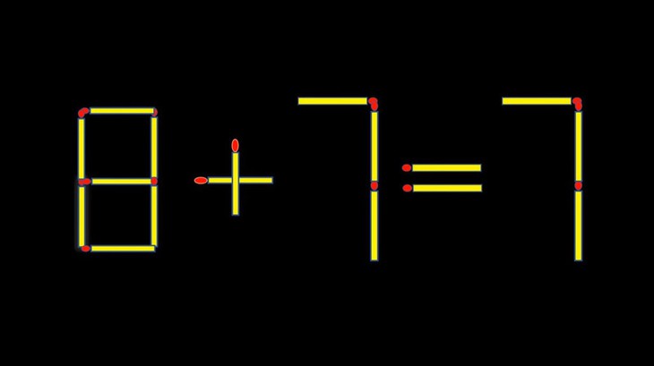 Thử tài IQ: Di chuyển một que diêm để 8+7=7 thành phép tính đúng - Ảnh 1.