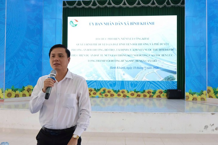 Xã Bình Khánh công khai phương án bồi thường dự án nút giao Rừng Sác - Ảnh 1.